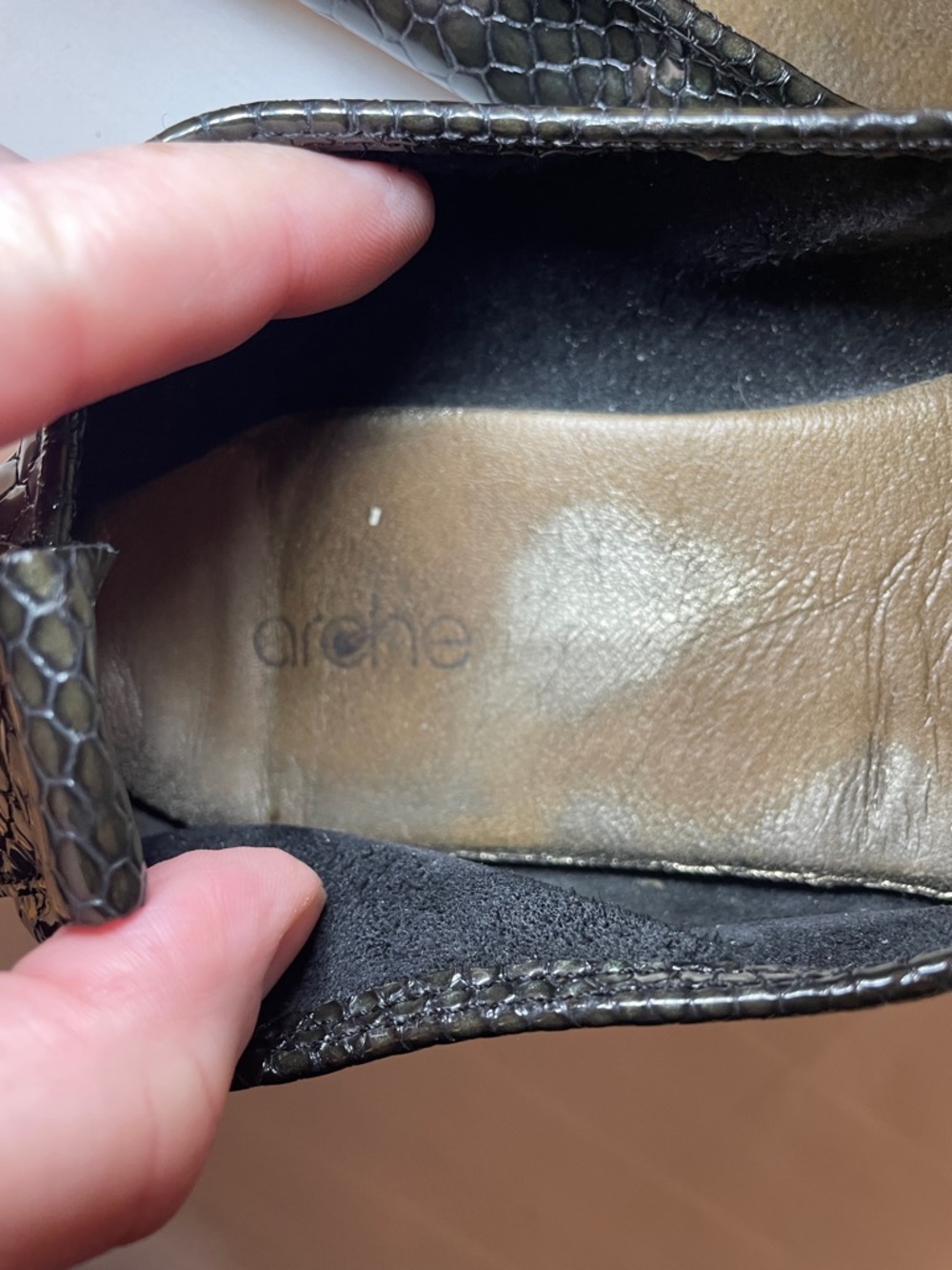 Arche Laius Patent Leather Ballet Flats women’s size 9.5 green but look black - Picture 5 of 16